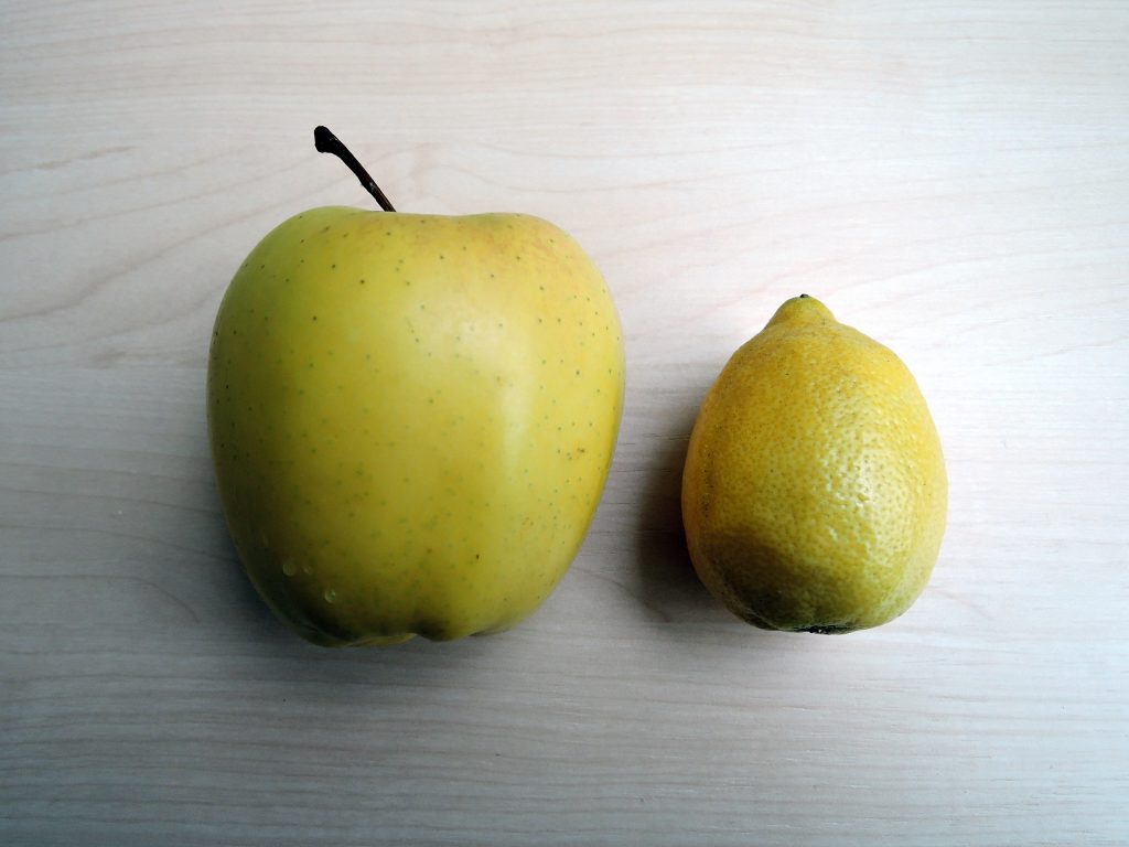 Apfel und Zitrone