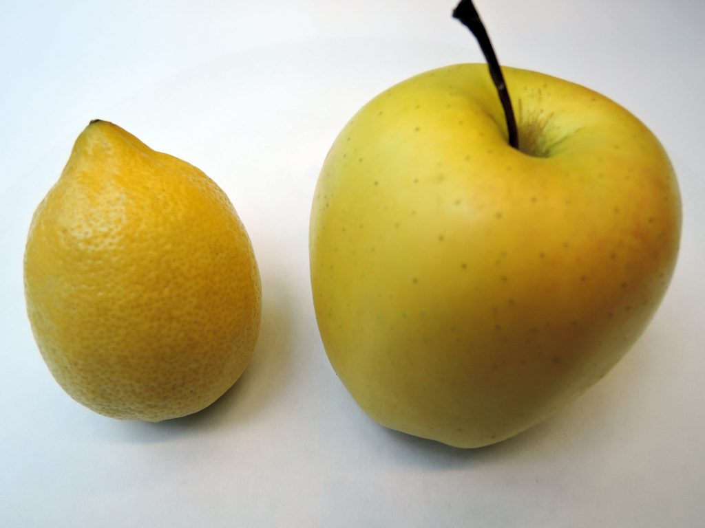 Apfel und Zitrone