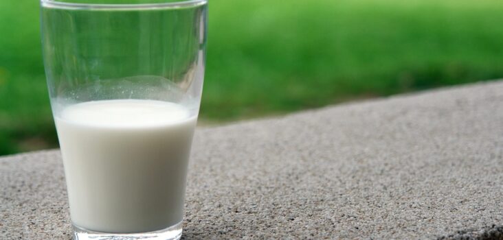 Glas mit Milch